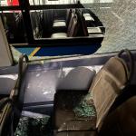 The damage to First Cymru's 111 service bus in Loughor