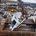 Seized vehicle being crushed