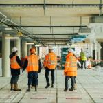Inside the new 71/72 Office building under construction in Swansea City Centre