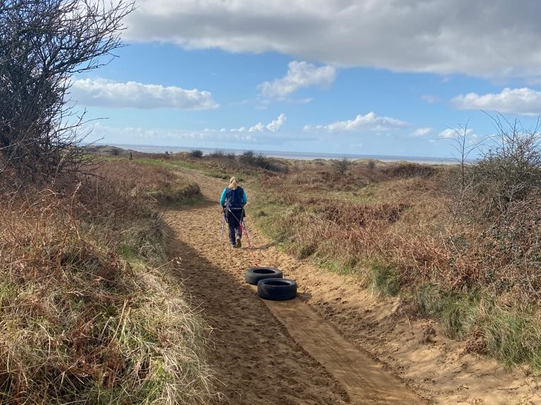 Rebecca Openshaw-Rowe training for the expedition.