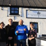 Jonathan WIlliams (holding the award) with some of the Old Point House crew_ (L-R) Clare, Luke, and Miska Credit - Owen Howells