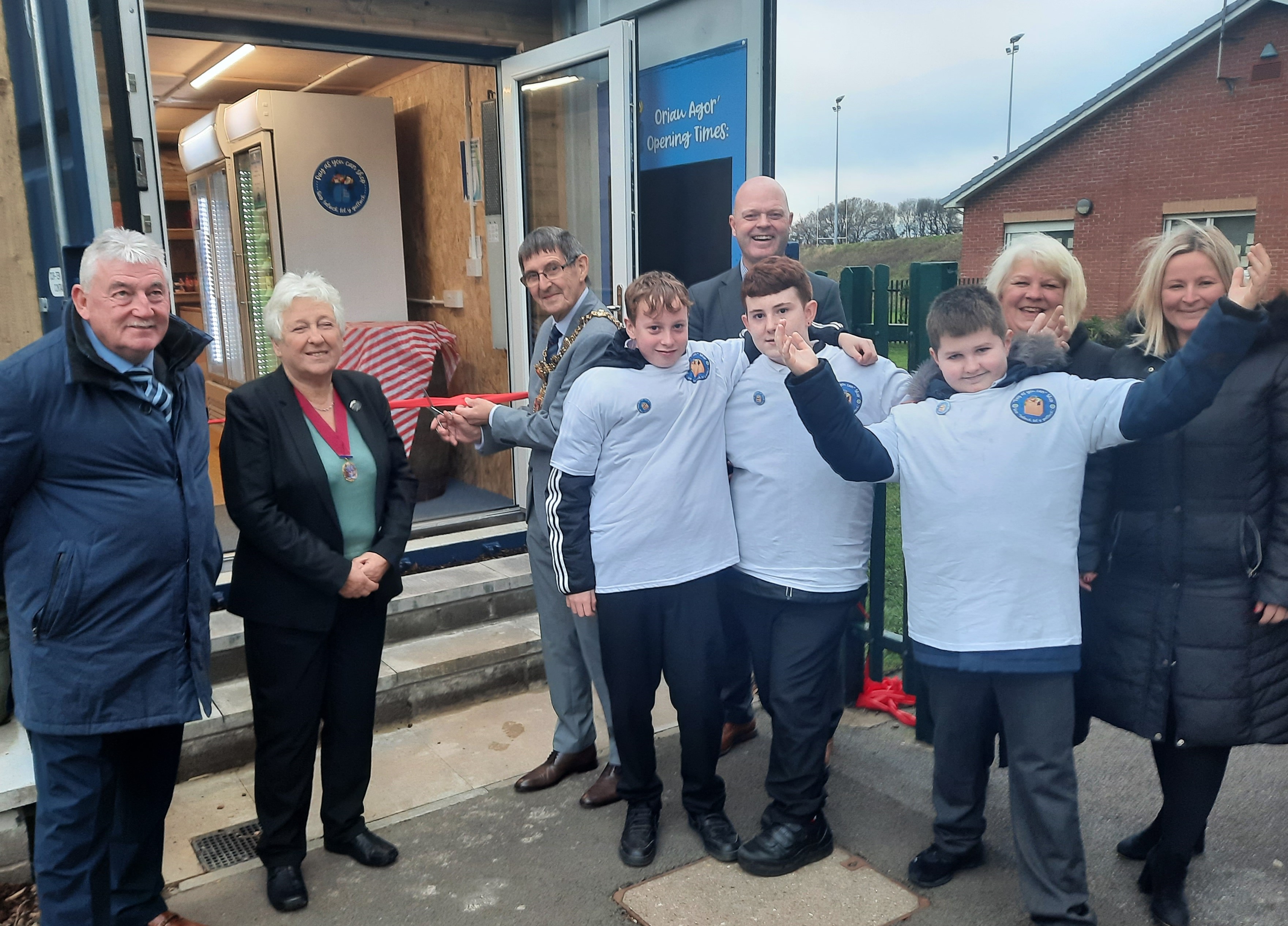 Pupils at Dylan Thomas Community School in Swansea are the driving force behind a new community shop that has opened in a shipping container on school grounds.