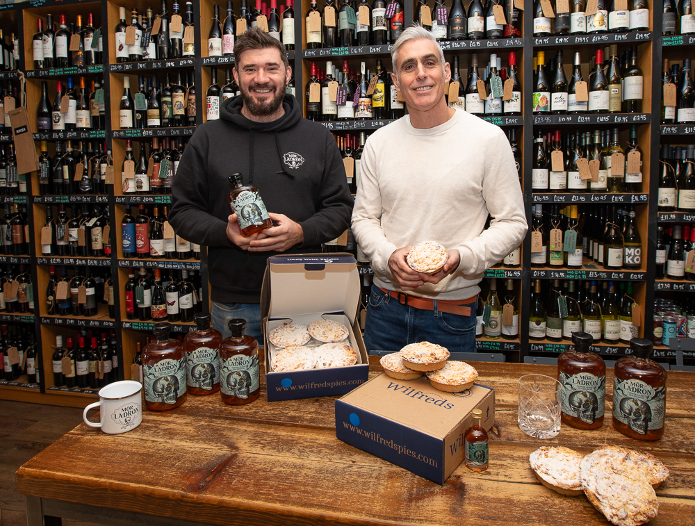 Dafydd Morris from Môr Ladron Rum and Wilf Lewis from Wilfred's Pies