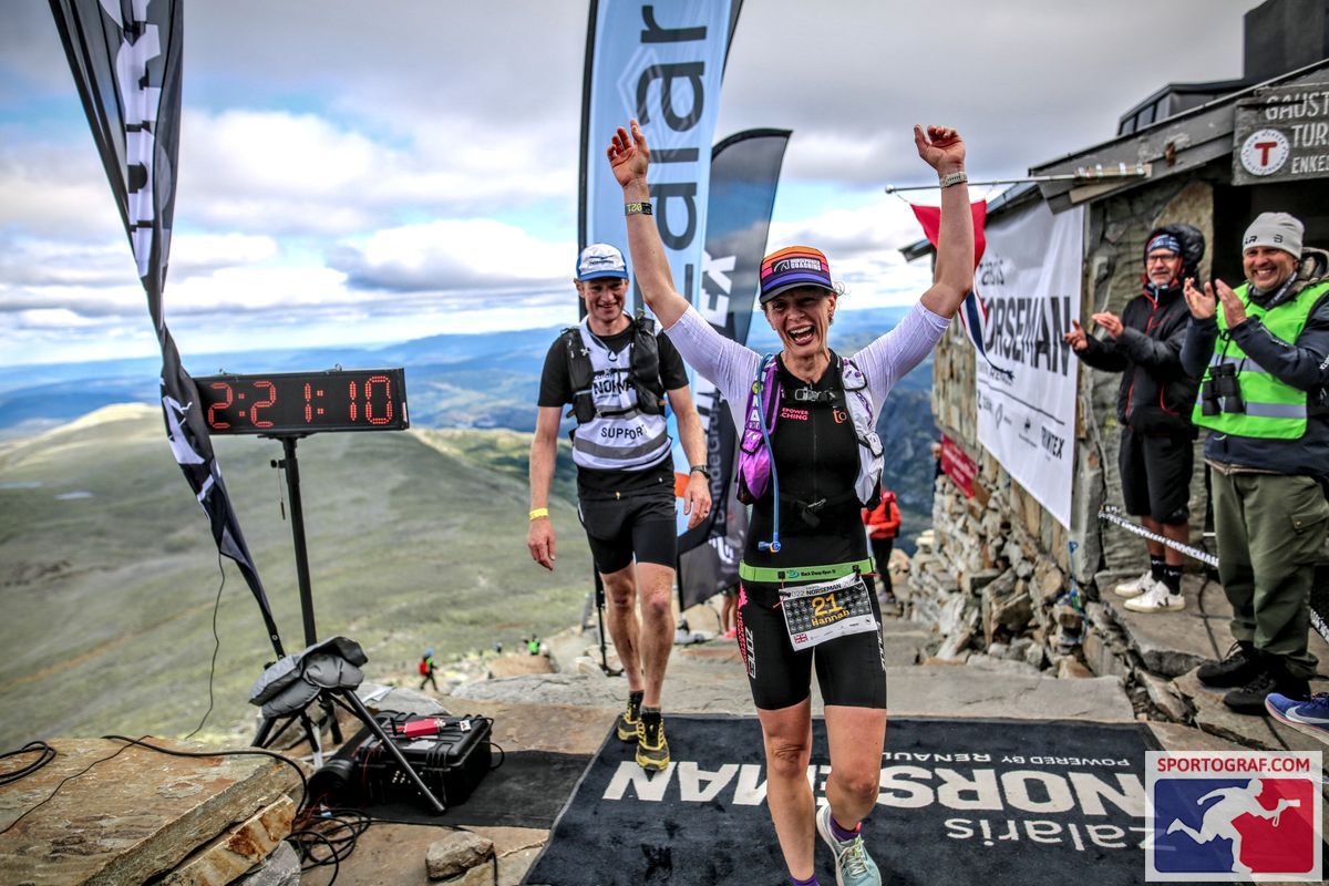 Hannah completing the Norseman