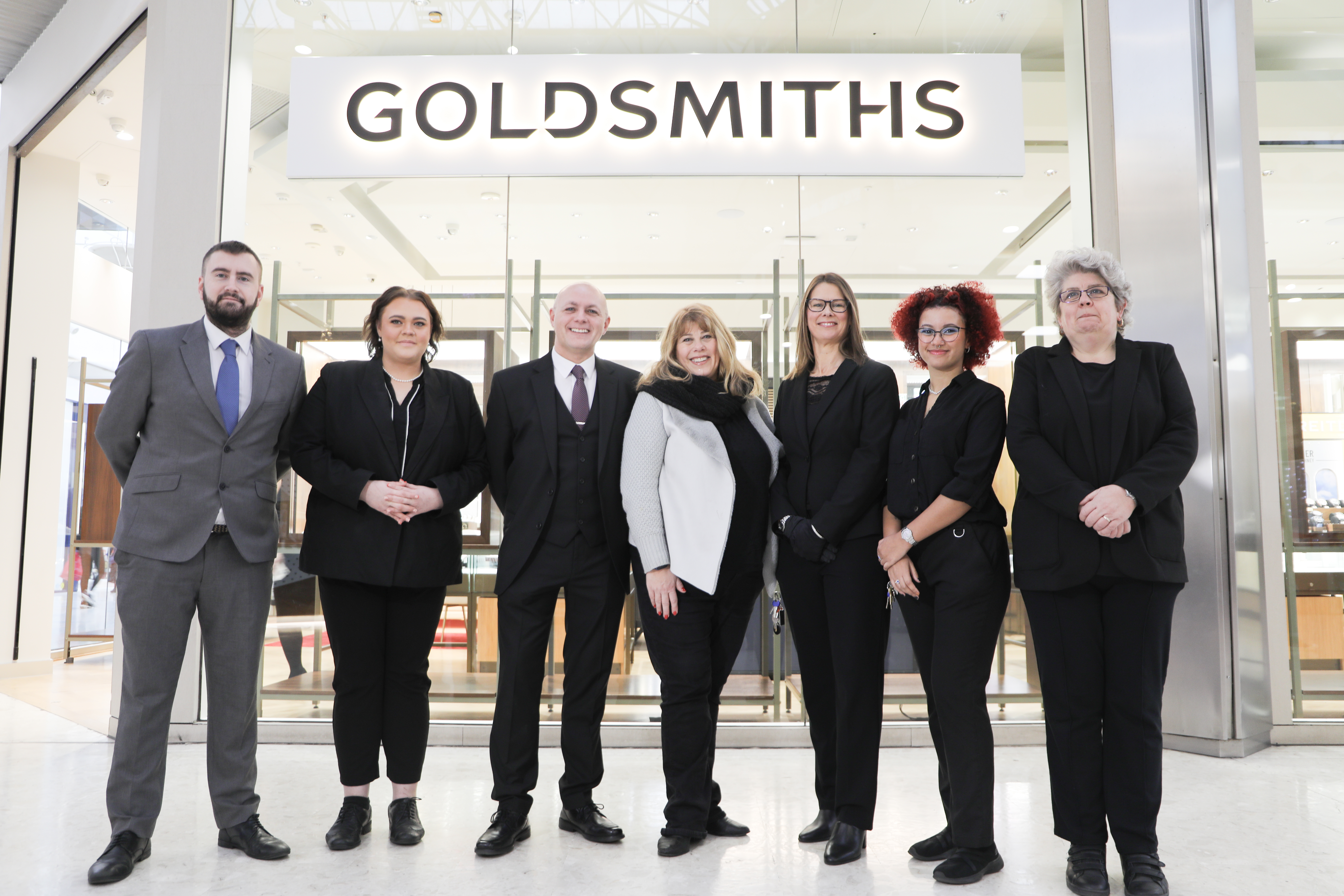 Staff at the new Swansea Goldsmiths store along with Quadrant Centre Manager, Lisa Hartley