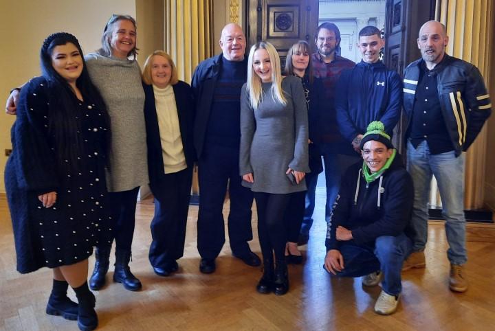 Wendy and Steve Taylor with some of the people they have fostered over the years