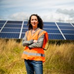 Mary Sherwood at Gower Power's solar farm