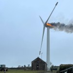 Fire at a wind turbine in Newcastle Emlyn