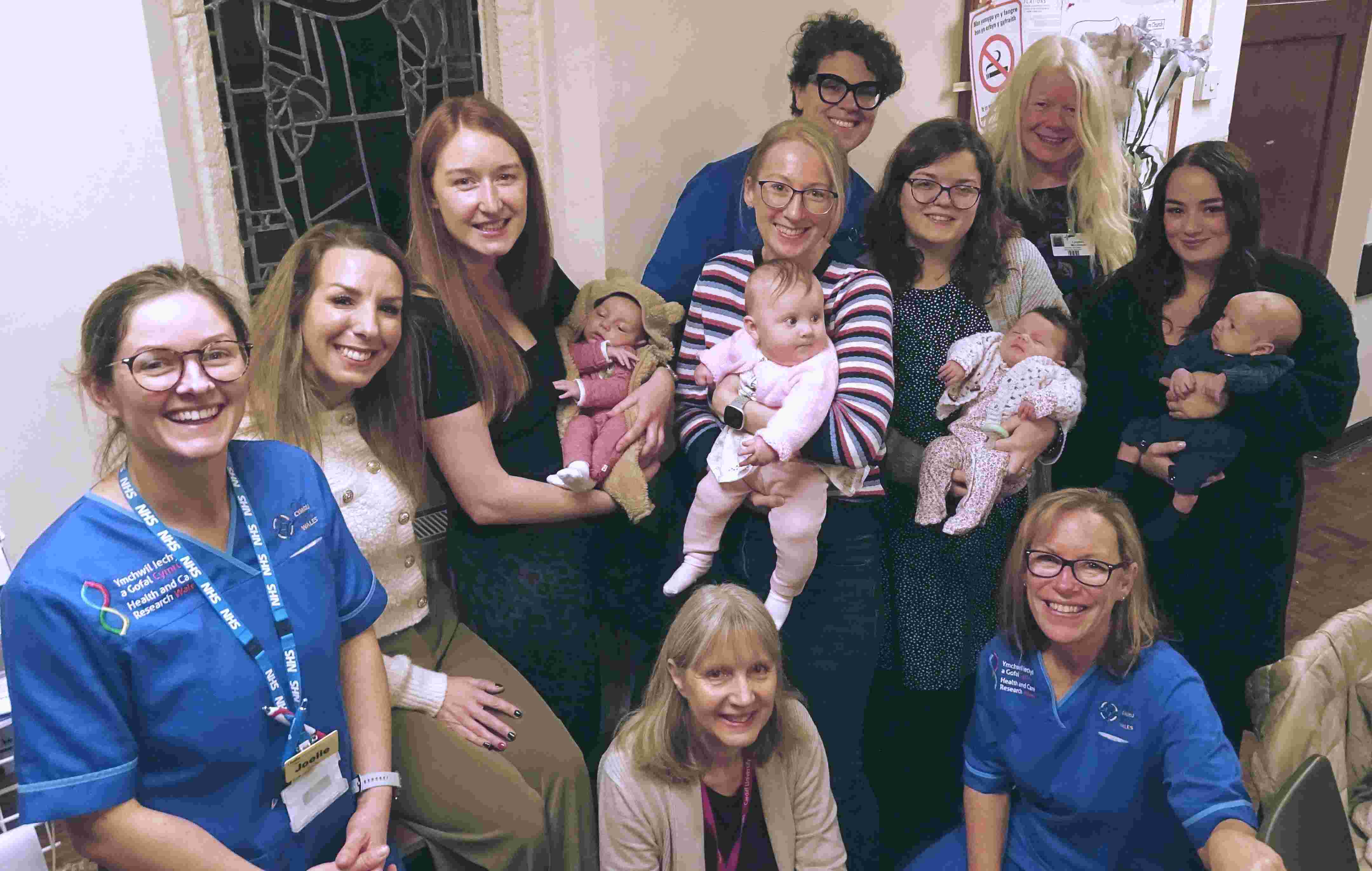 Some of the maternity team, peer supporters and mums taking part in the ABA-Feed trial