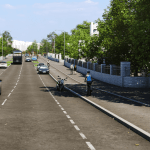 Artist's impression of new cycle route along Gower Road and Sketty Road