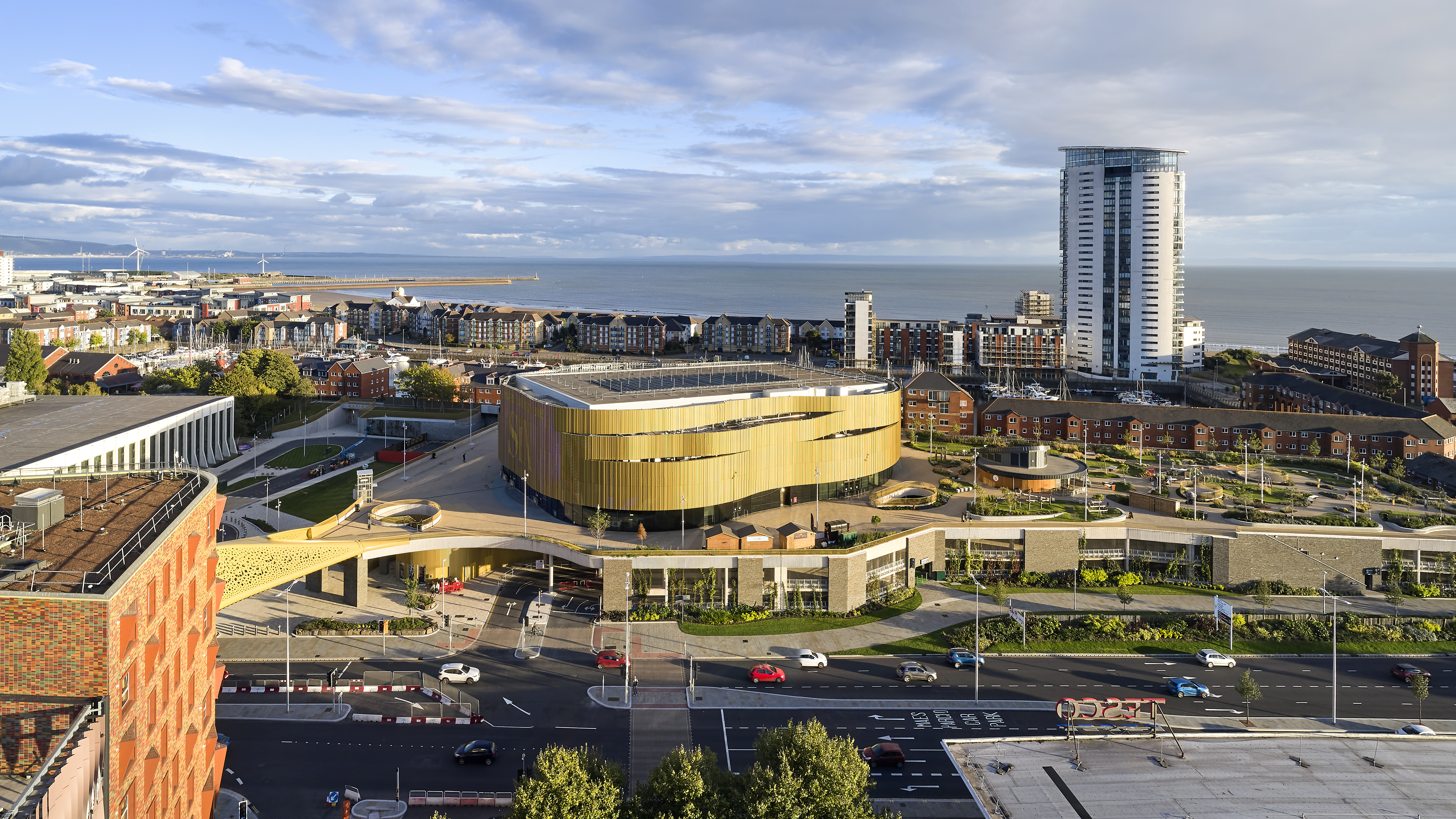 Swansea Arena and the city's Copr Bay quarter