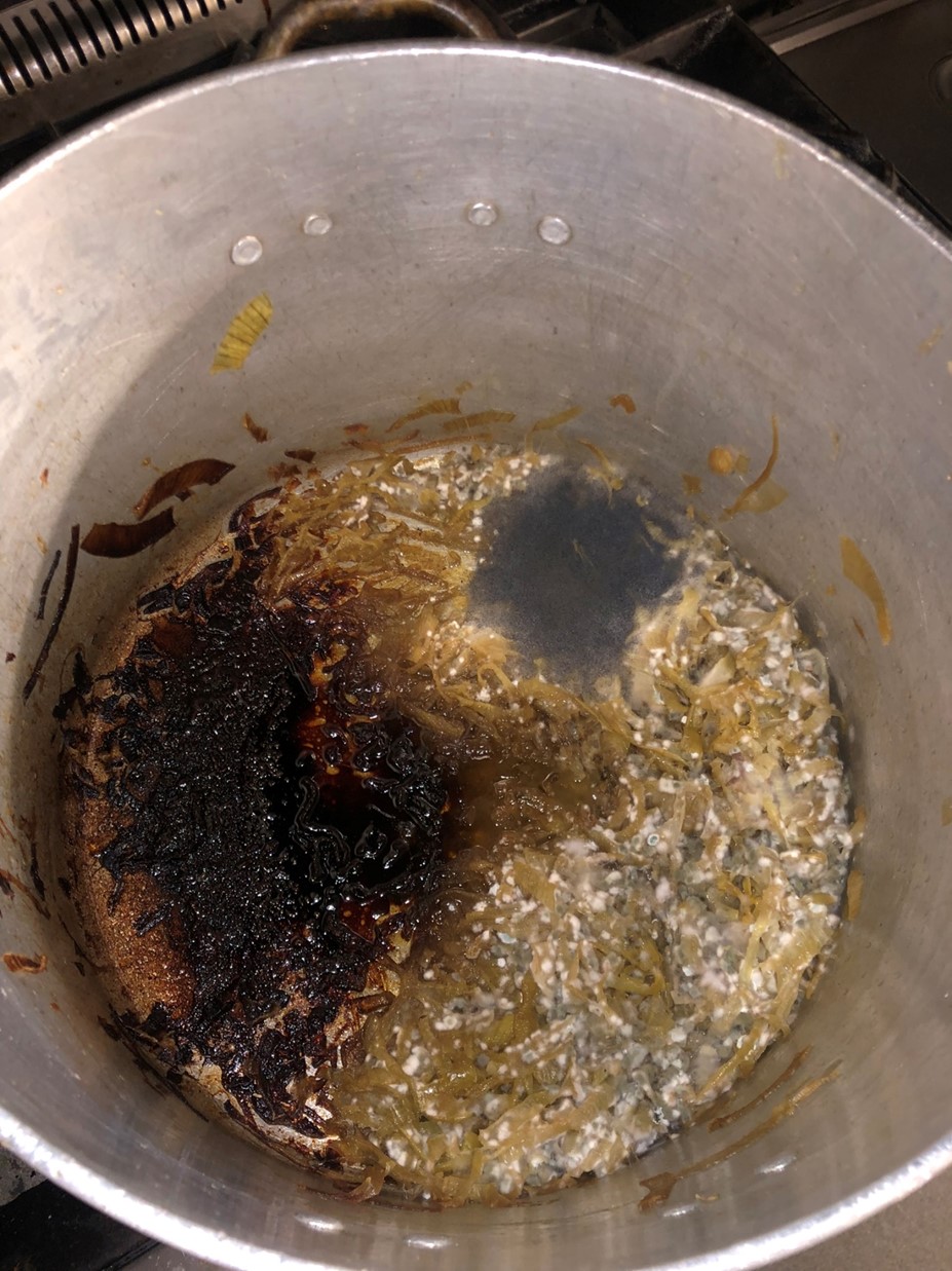 A photo of rotten food found at Gower Golf Club presented in court