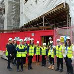Year 8 pupils from Swansea’s Dylan Thomas Community School visit the city centre’s Palace Theatre project. (Image: Swansea Council)