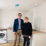 Cllr. Darren Price, Leader of Carmarthenshire County Council and Cllr. Linda Evans Davies, Cabinet Member for Homes at the new Spilman Street housing. (Image: Carmarthenshire Council)