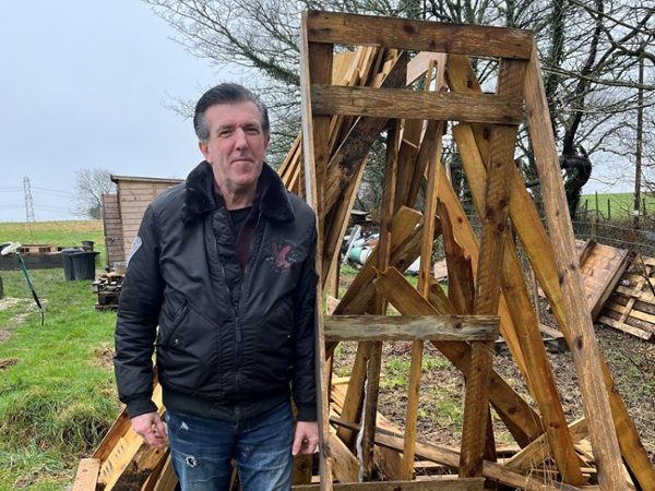 Andrew Ray has been using his carpentry skills to make various items for the farm based in Cae Felin.