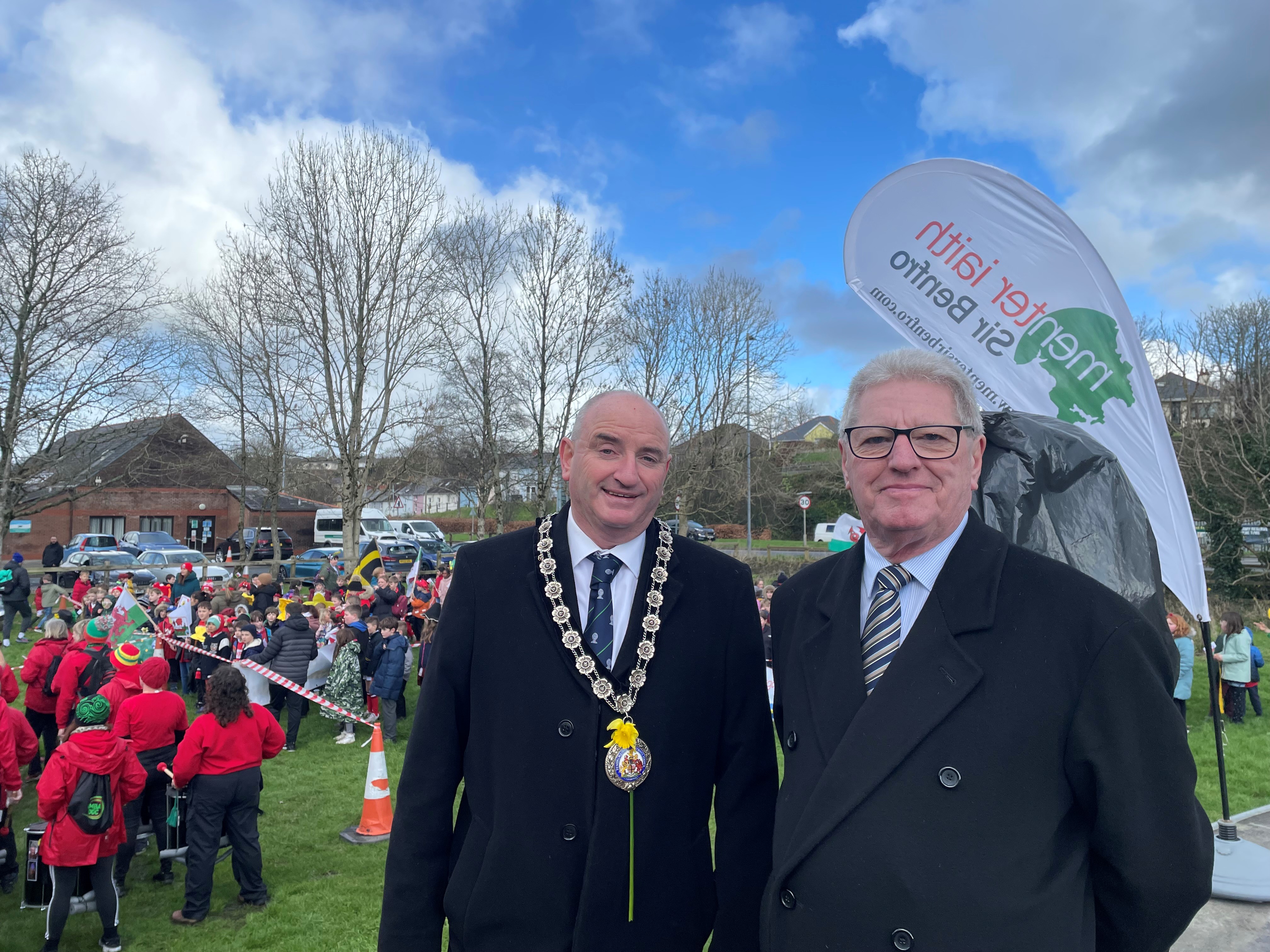 Pembrokeshire Council Chairman Cllr Tom Tudor, with Council Leader Cllr David Simpson