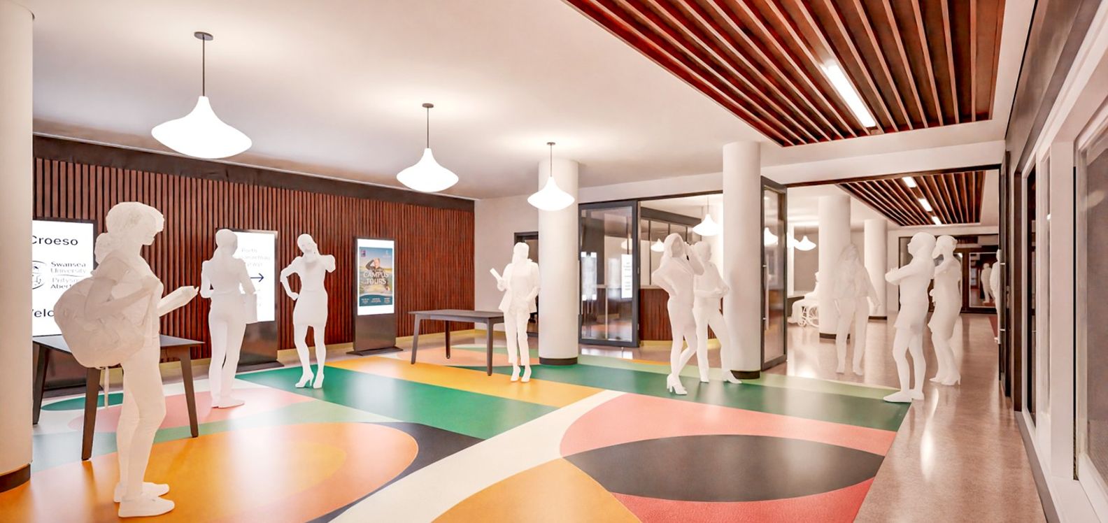 Artist's impression of refurbished Fulton House at Swansea University's Singleton campus