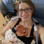 Lisa John with baby James who was born prematurely
