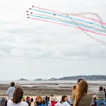 Red Arrows over Mumbles head at last year's Wales Airshow (Image: Swansea Council)