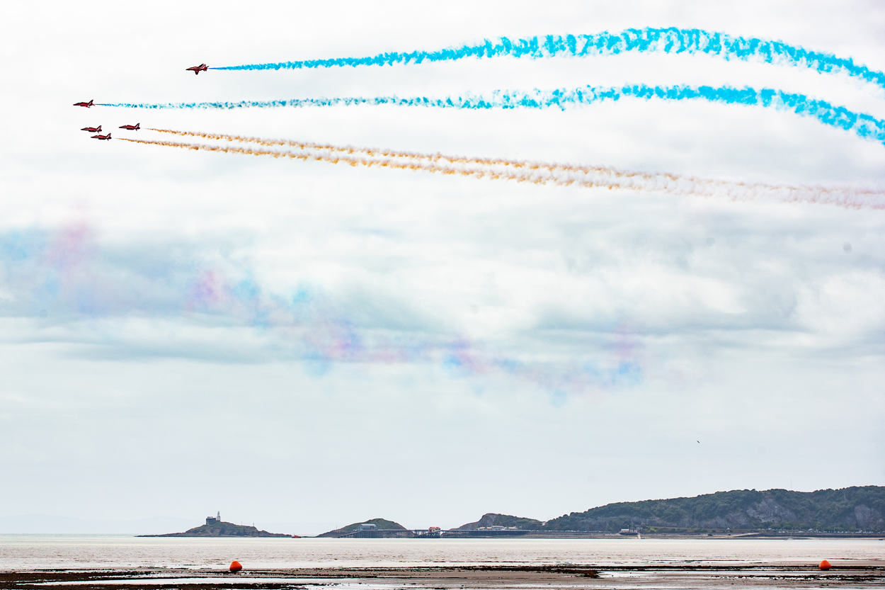 Red Arrows over Mumbles head