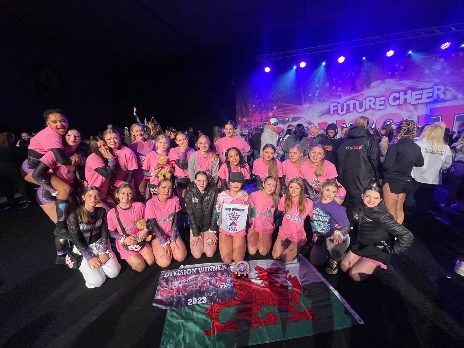 The Swansea Falcons cheerleading squad