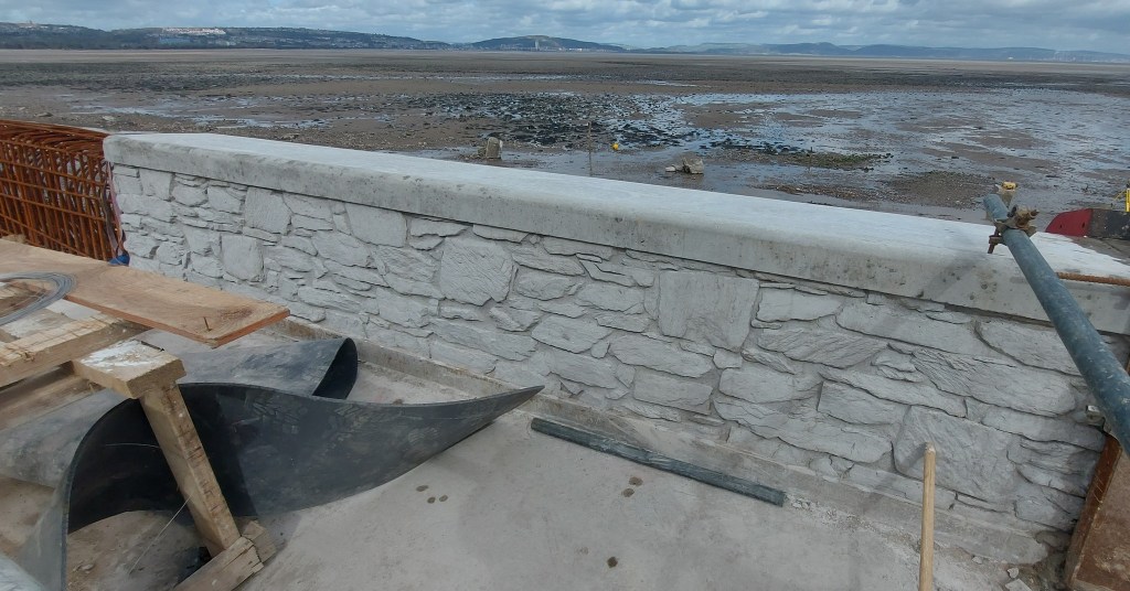 New seawall taking shape in Mumbles (Image: Swansea Council / Knights Brown)