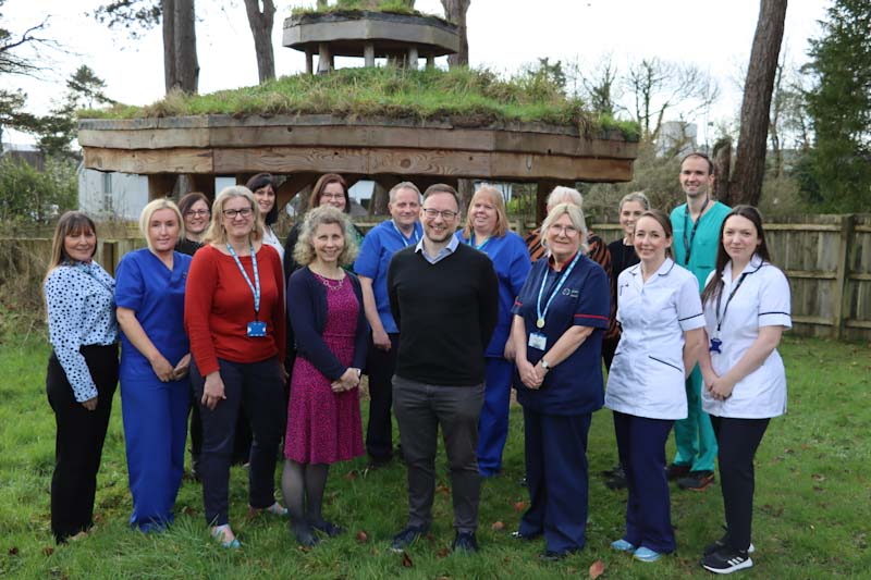 Morriston Hospital’s MS Service team, with Consultant Neurologist Owen Pearson, front centre.