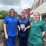 Frankie Thompson (centre) with her colleagues Cassie-Jo Layzell and Elizabeth Partridge. (Image: Swansea Bay NHS)