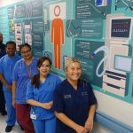 Lead image: Andrew Jones, specialist registrar in cardiothoracic surgery; Ross Phillips, Cardiac ITU matron; Matthew Paratheppathickal, staff nurse; Dr Sameena Ahmed, consultant cardiac anaesthetist and clinical lead for Cardiac ITU; Precious Rallos, staff nurse; and Michelle Porter, Cardiac ITU senior sister. (Image: Swansea Bay NHS)