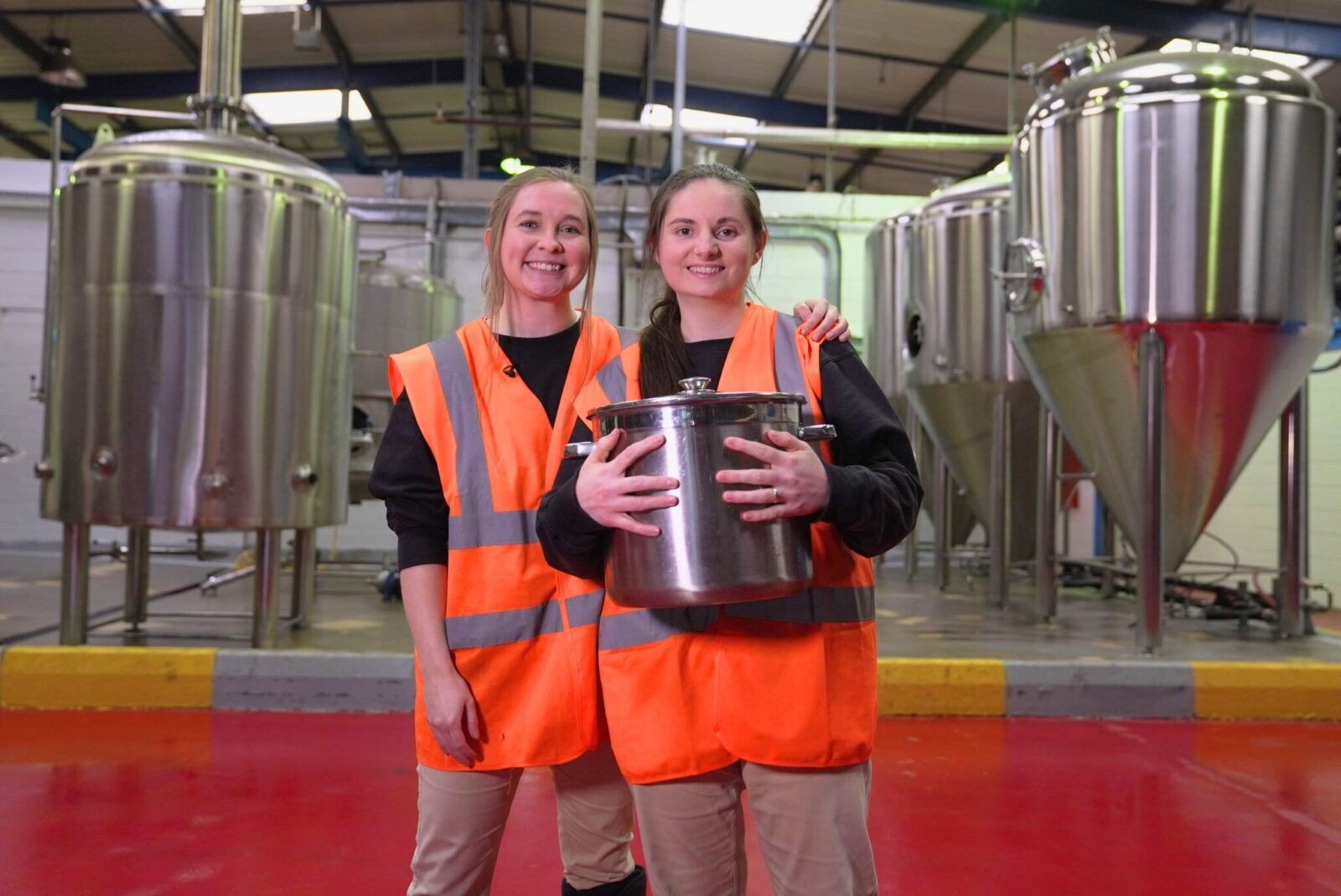 Joelle and Sarah Drummond in the new brewery