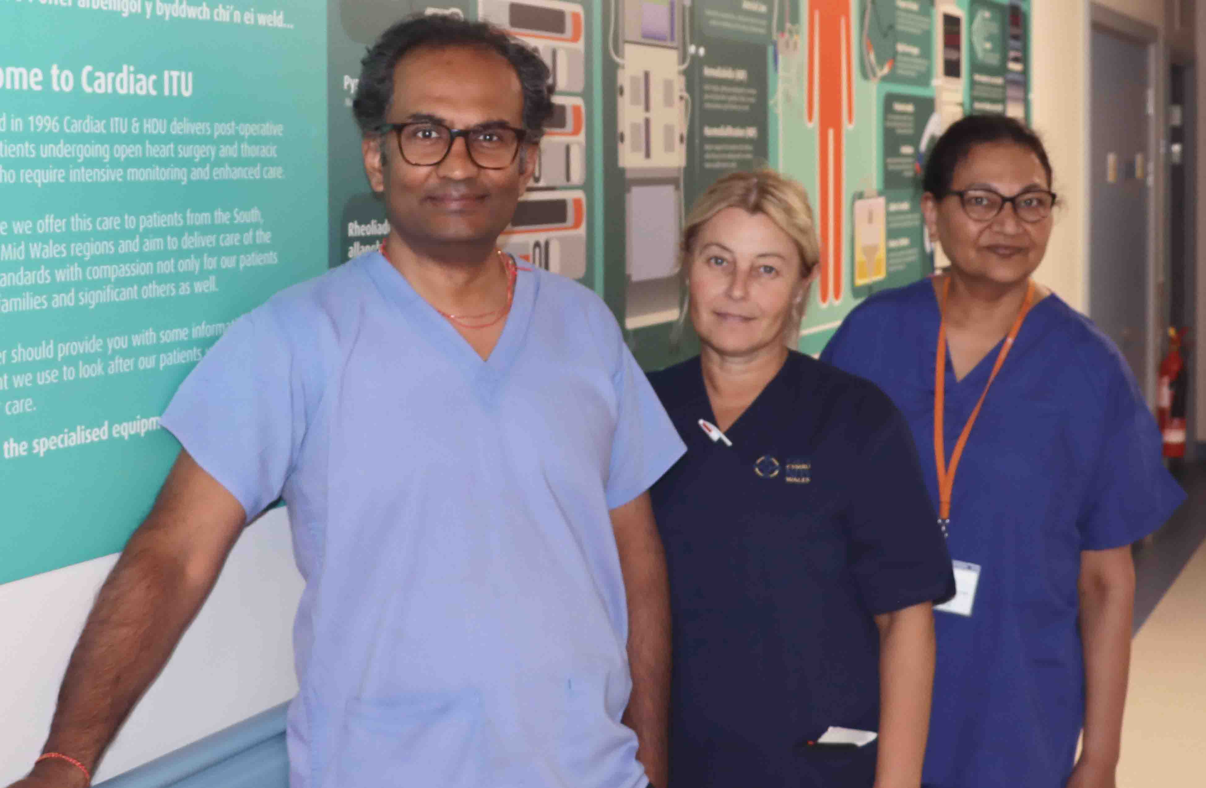 Pankaj Kumar with Michelle Porter and Dr Sameena Ahmed