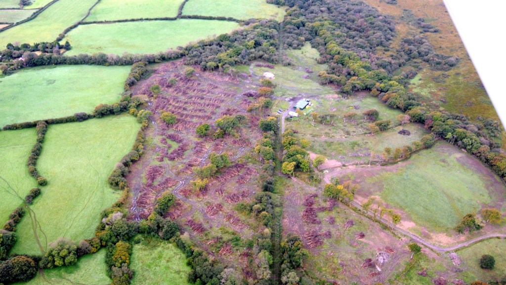 8.5 hectares of native and wet woodland located to the north of Ilston on Gower that was illegally cut-down (Image: Natural Resources Wales)
