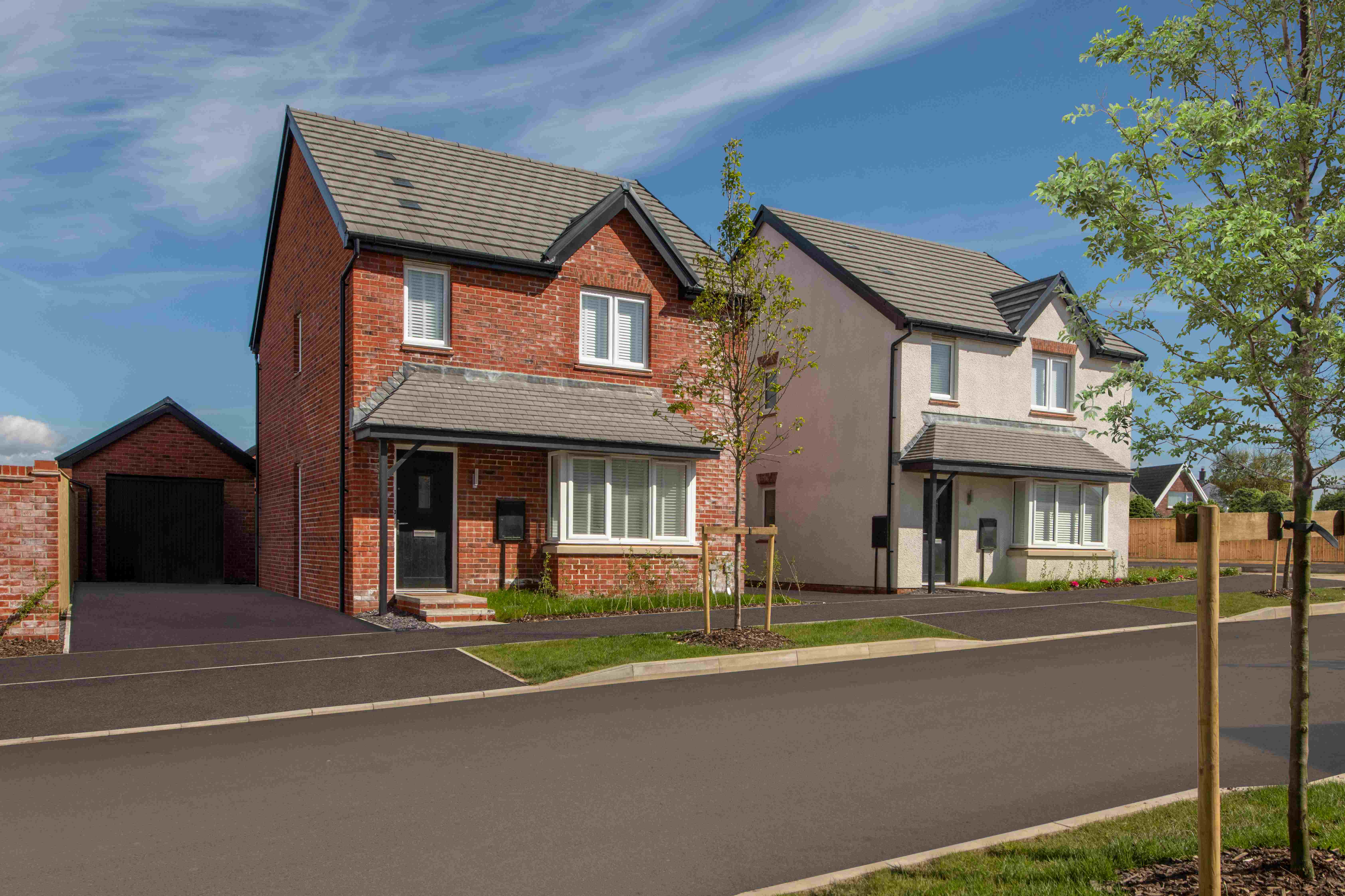 A street scene at Bellway’s Parc Mawr development, where 80 homes have already been completed.