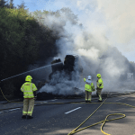A48 hay lorry fire