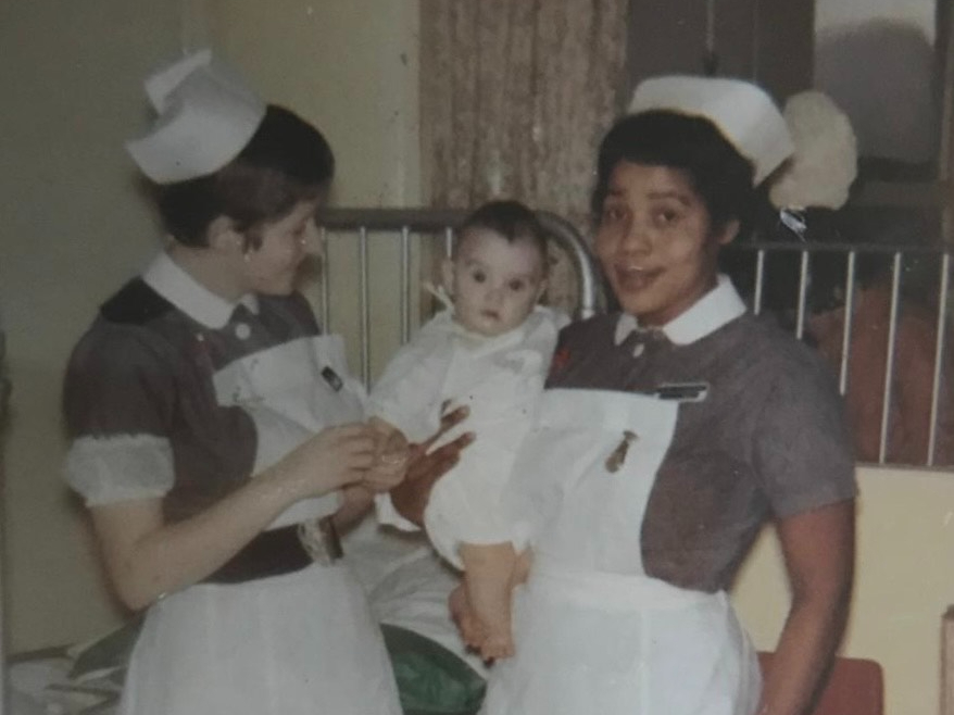 Agnes in Morriston Hospital as a young nurse