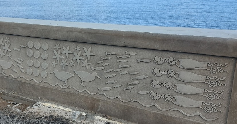 Mumbles Sea wall decoration