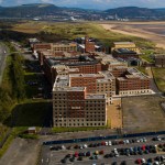 Drone image of Swansea University Bay Campus on Fabian Way, a seafront hub for research, learning and regeneration at Swansea’s eastern gateway.