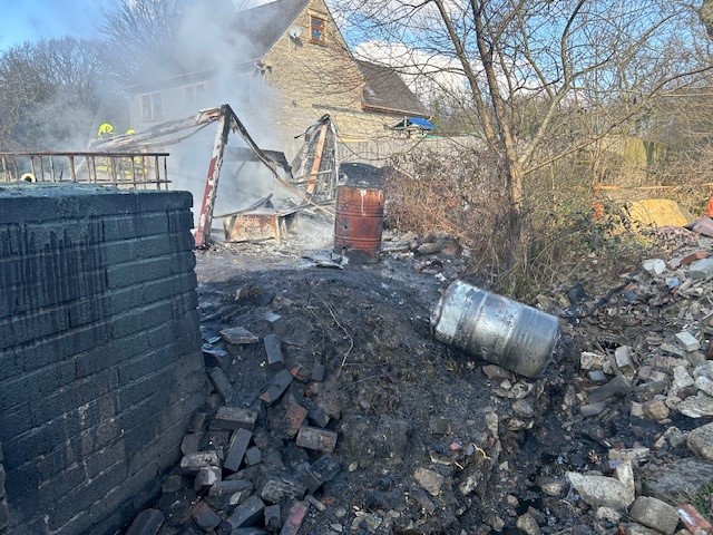 Grovesend Fire at workshops and garage