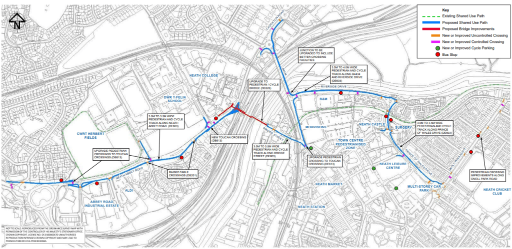 Proposed Neath Town Centre Active Travel improvements
(Image: Neath Port Talbot Council)