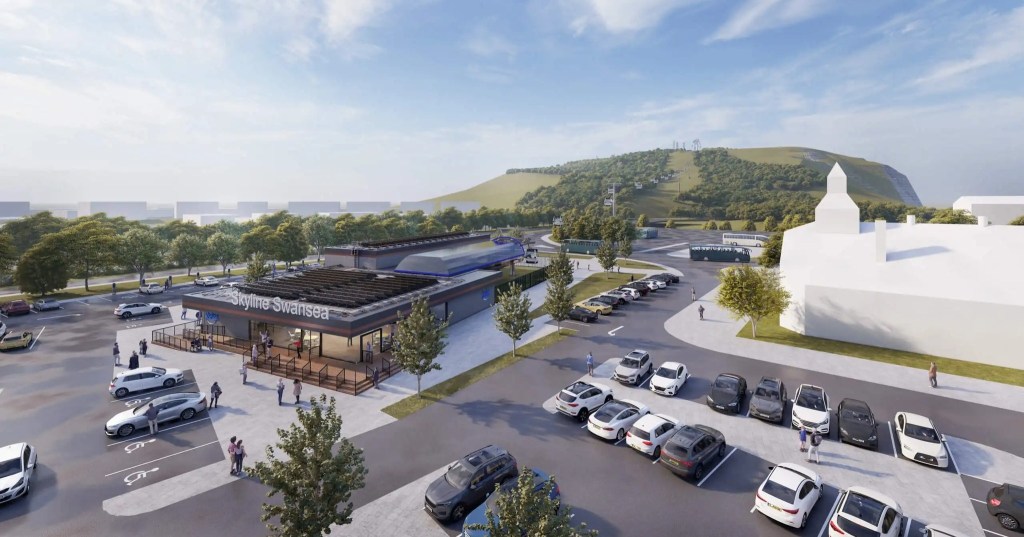 Artist's impression of the Skyline base next to the Hafod Morfa Copperworks