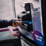 First Cymru bus - tap on tap off machine