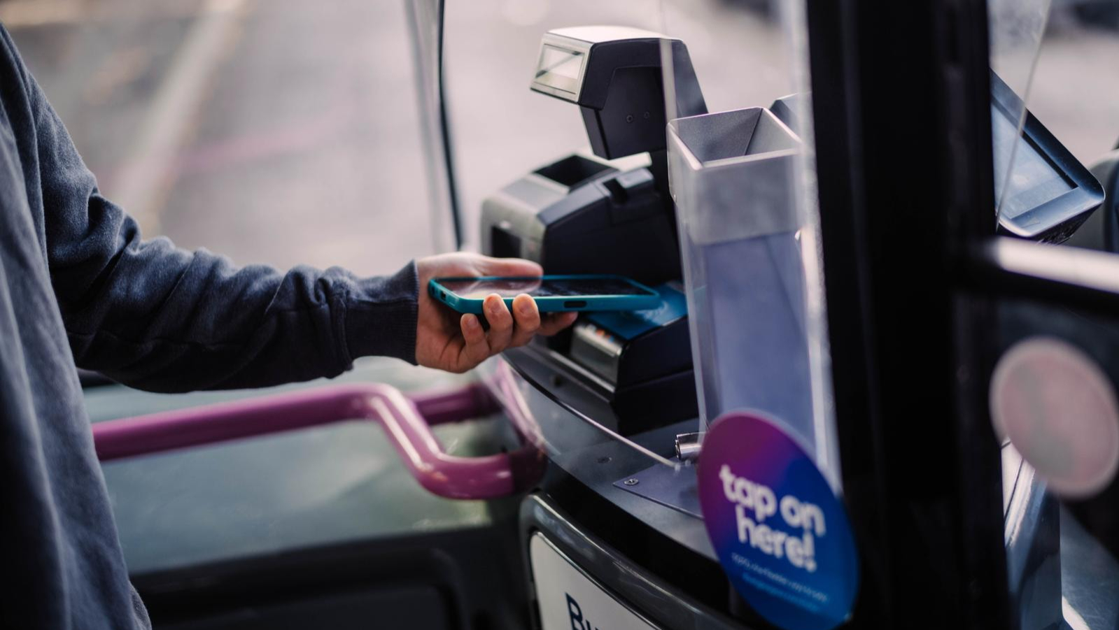 First Cymru bus - tap on tap off machine