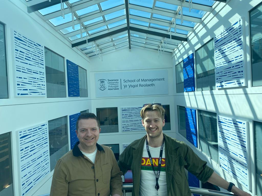 Harrison Rees and Adam Fairbank from Swansea University's Agor Innovation