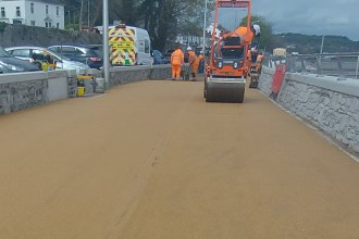 Mumbles prom at Oystermouth Square, with its new top surface that - in due course - will be laid all the way to Verdi’s