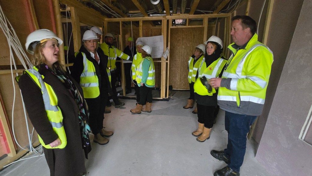 Ministers and councillors get a tour of the new homes under construction