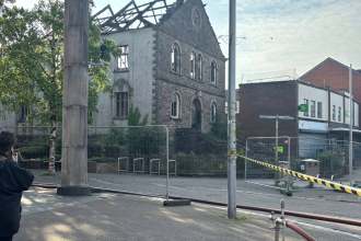The remains of the former Bethany English Calvinistic Methodist Chapel after the fire (Image: Annaleigh Pugsley)