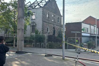 The remains of the former Bethany English Calvinistic Methodist Chapel after the fire (Image: Annaleigh Pugsley)
