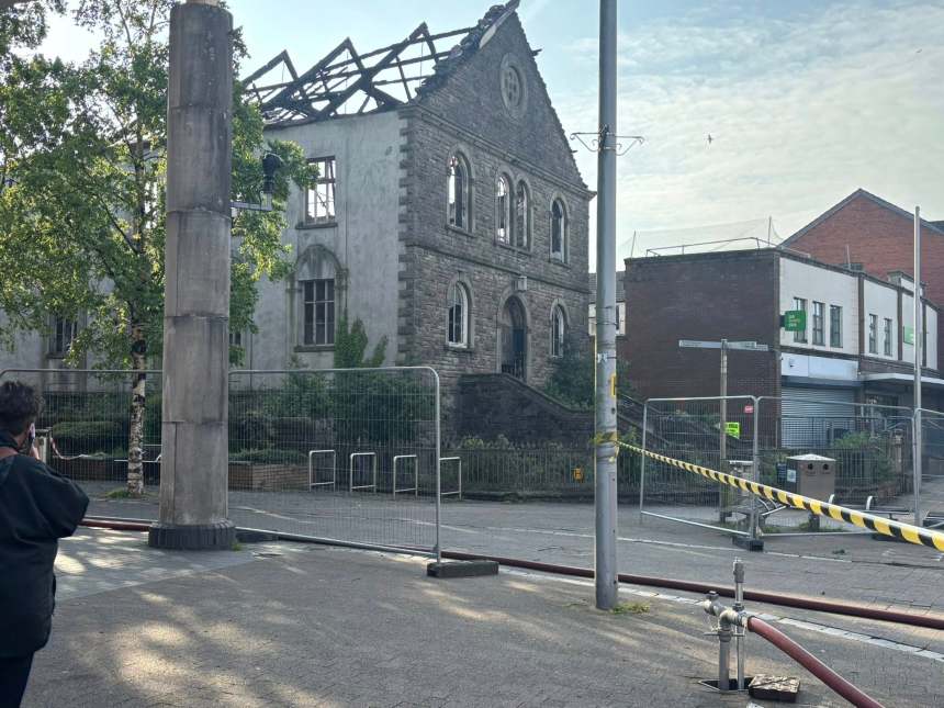 The remains of the former Bethany English Calvinistic Methodist Chapel after the fire (Image: Annaleigh Pugsley)