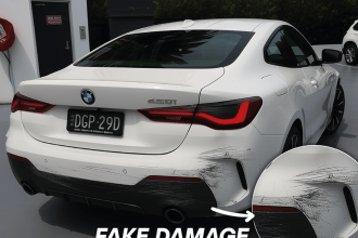 AI generated fake damage to a car