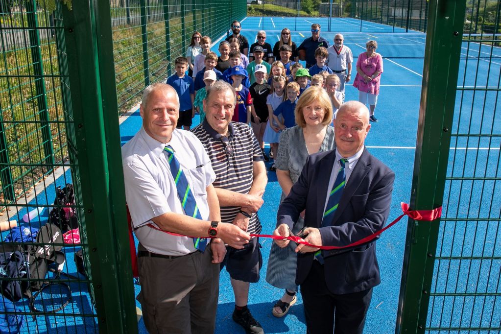The official opening of Ystalyfera's new Tennis and Basketball court.